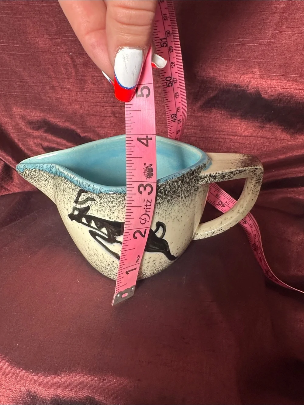 🦌 Vintage Loma of Arizona Creamer Pitcher Speckled Antelope Deer 🩵✨